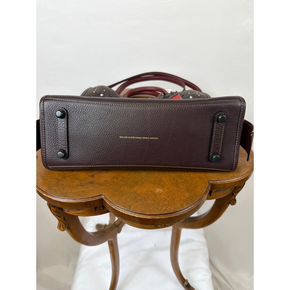 NWT Coach Prairie Rivet Rogue Burgundy Glove tanned Leather Tote RARE - Picture 9 of 9